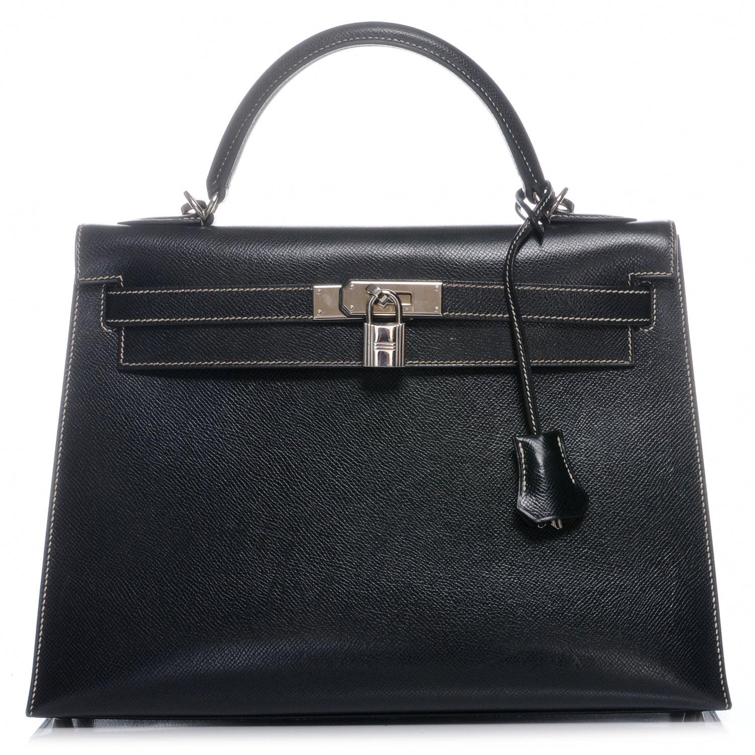 Hermes Veau Grain Lisse Kelly Sellier 32 Black 1 of 10