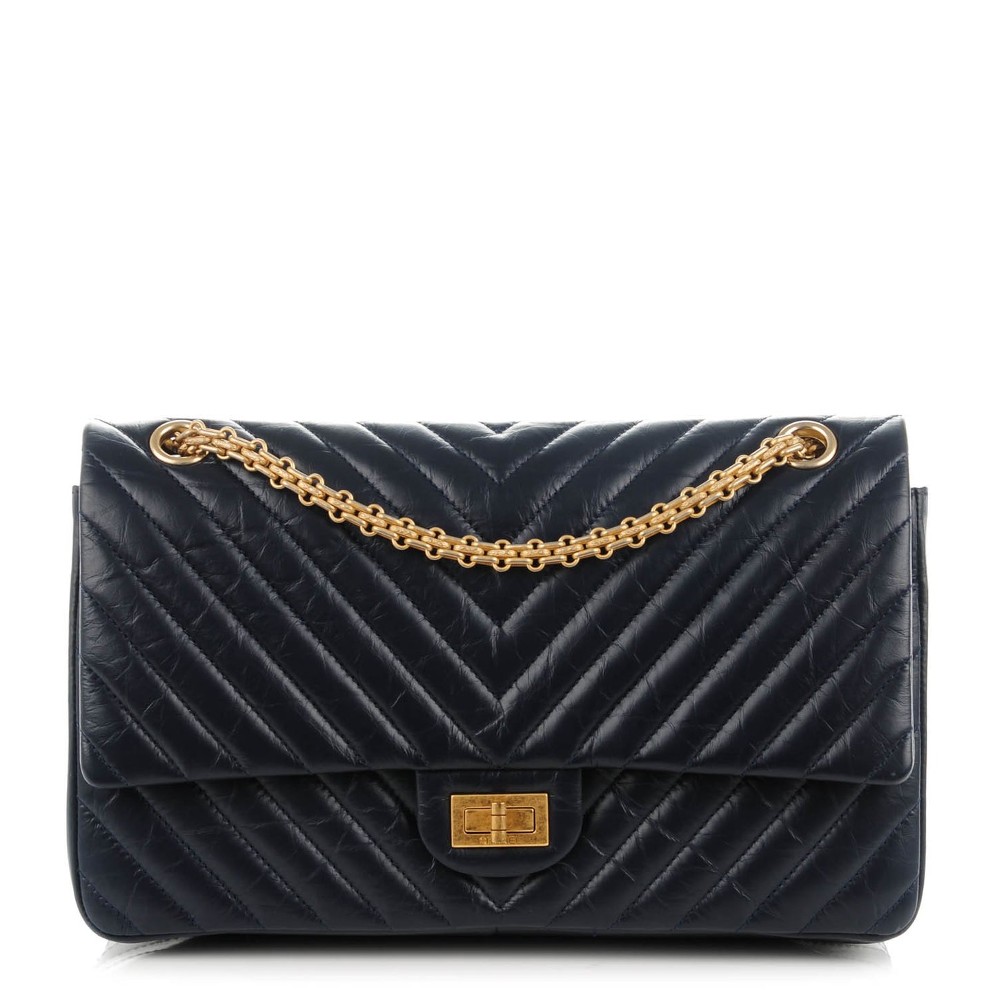 Aged Calfskin Chevron Quilted 2.55 Reissue 226 Flap Navy
