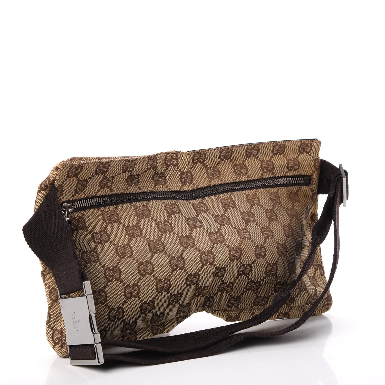 Gucci GG Monogram Double Pocket Belt Bag Dark Brown 3 of 11