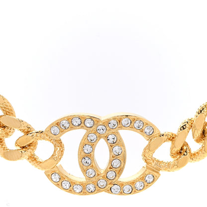 Chanel Crystal Chain Link CC Choker Necklace Gold 4 of 6