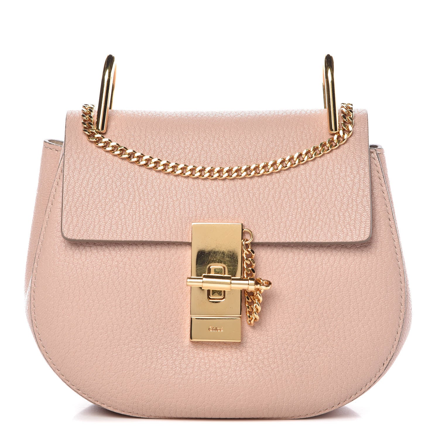 Chloe Grained Lambskin Mini Drew Shoulder Bag Cement Pink 1 of 9