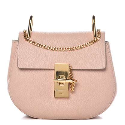 Chloe Grained Lambskin Mini Drew Shoulder Bag Cement Pink 1 of 9