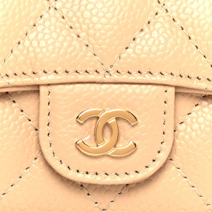 Chanel Caviar Quilted Flap Card Holder Wallet Beige 9 of 13