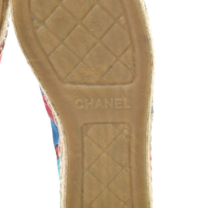 Chanel Fabric Patent CC Espadrilles 37 Multicolor Black 7 of 9