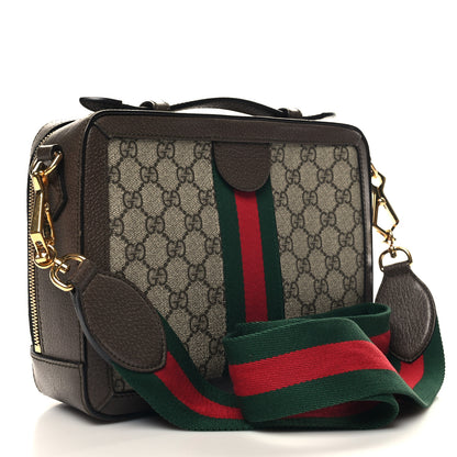 Gucci GG Supreme Monogram Web Small Ophidia Top Handle Shoulder Bag Brown 3 of 11