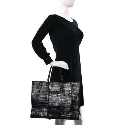 Balenciaga Glazed Elaphe Papier A4 Tote Blue 2 of 10
