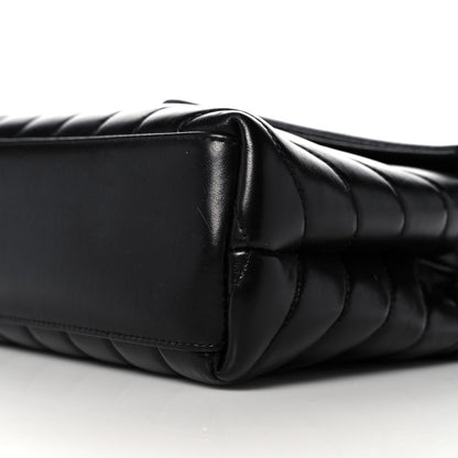 Saint Laurent Calfskin Y Quilted Monogram Small Loulou Chain Satchel Black 9 of 14