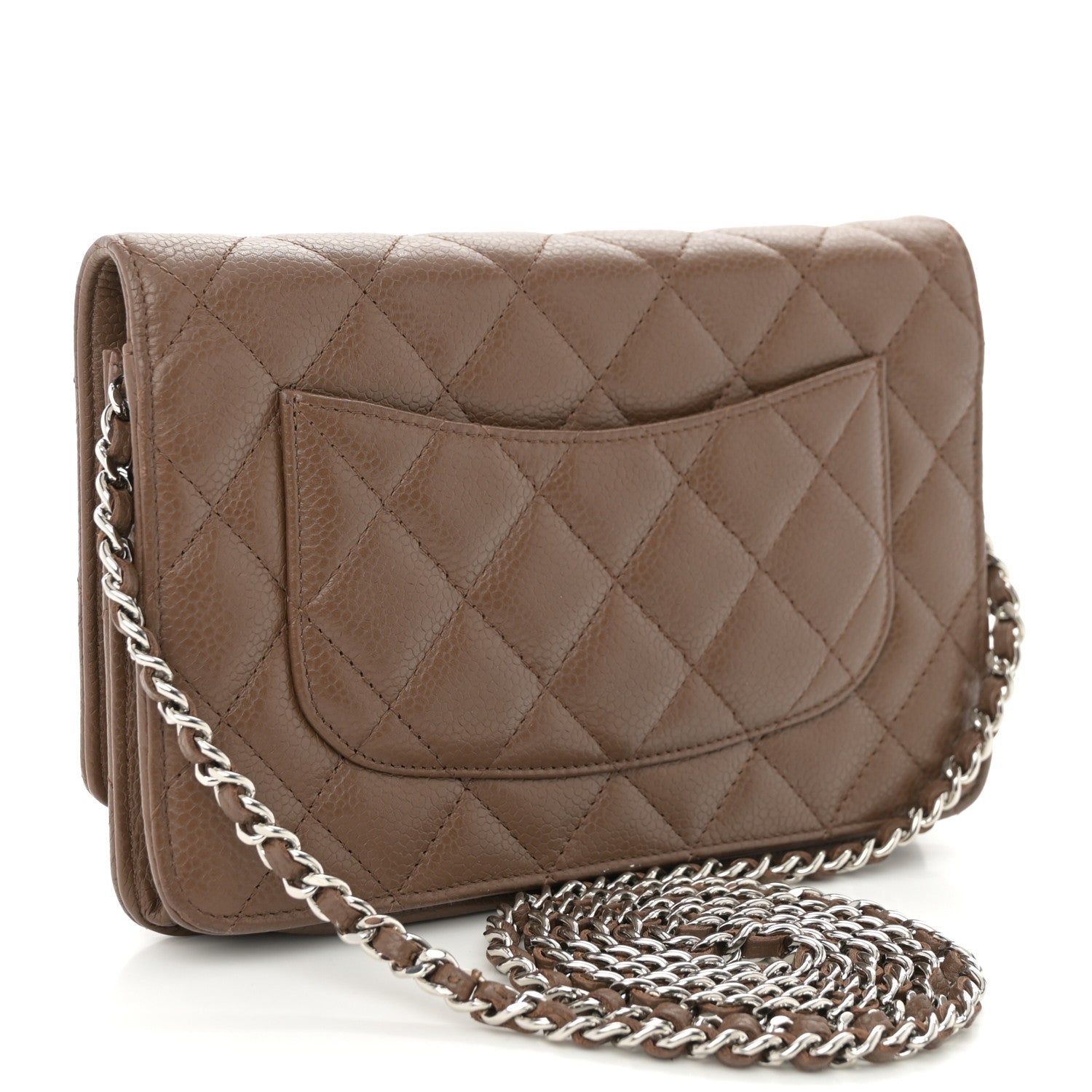 Chanel Caviar Quilted Wallet on Chain WOC Brown 3 of 11
