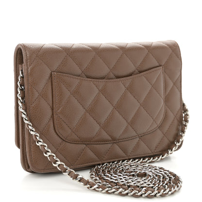 Chanel Caviar Quilted Wallet on Chain WOC Brown 3 of 11