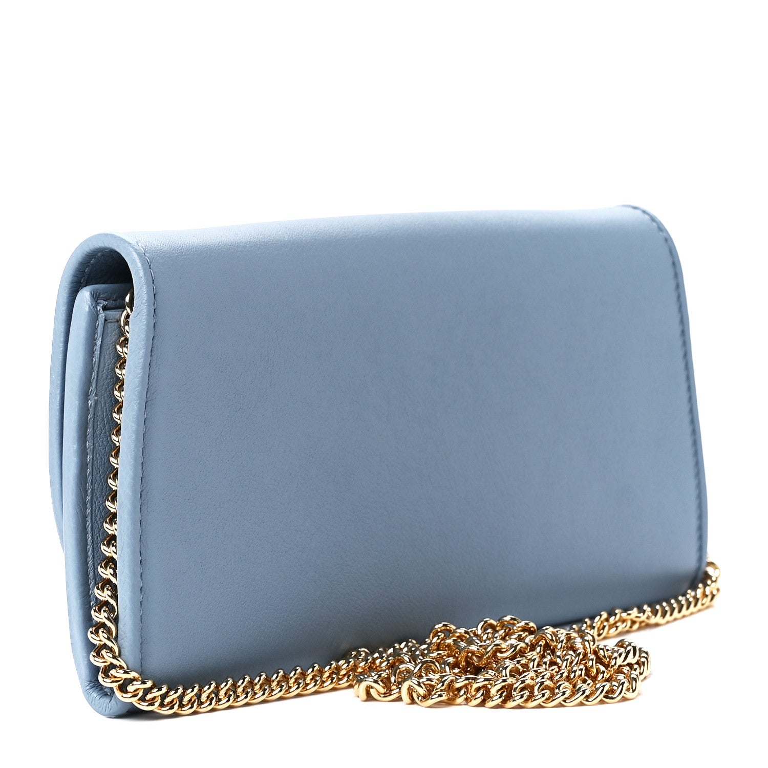 Gucci Roxy Calfskin Blondie Continental Chain Wallet Cloudy Blue 3 of 11