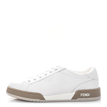 Fendi Calfskin Mens Fendi Match Low Top Sneakers 10.5 White Beige 1 of 8