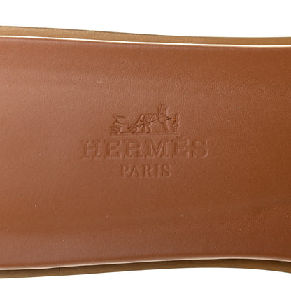 Hermes Box Calfskin Oran Sandals 36 Gold 6 of 8