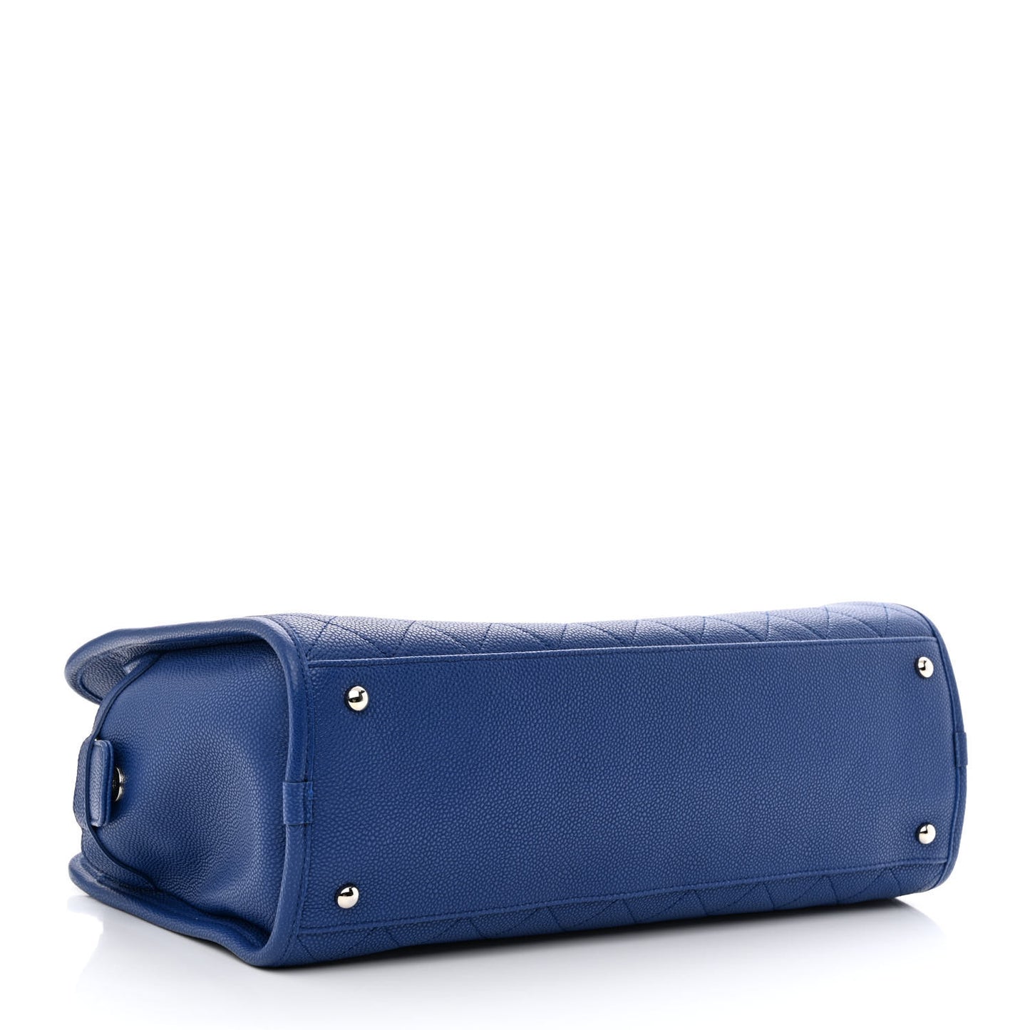 Caviar Stitched Shopping Tote Blue