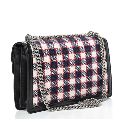 Gucci Vintage Tweed Check Small Dionysus Shoulder Bag White Hibiscus Red Marine 2 of 11