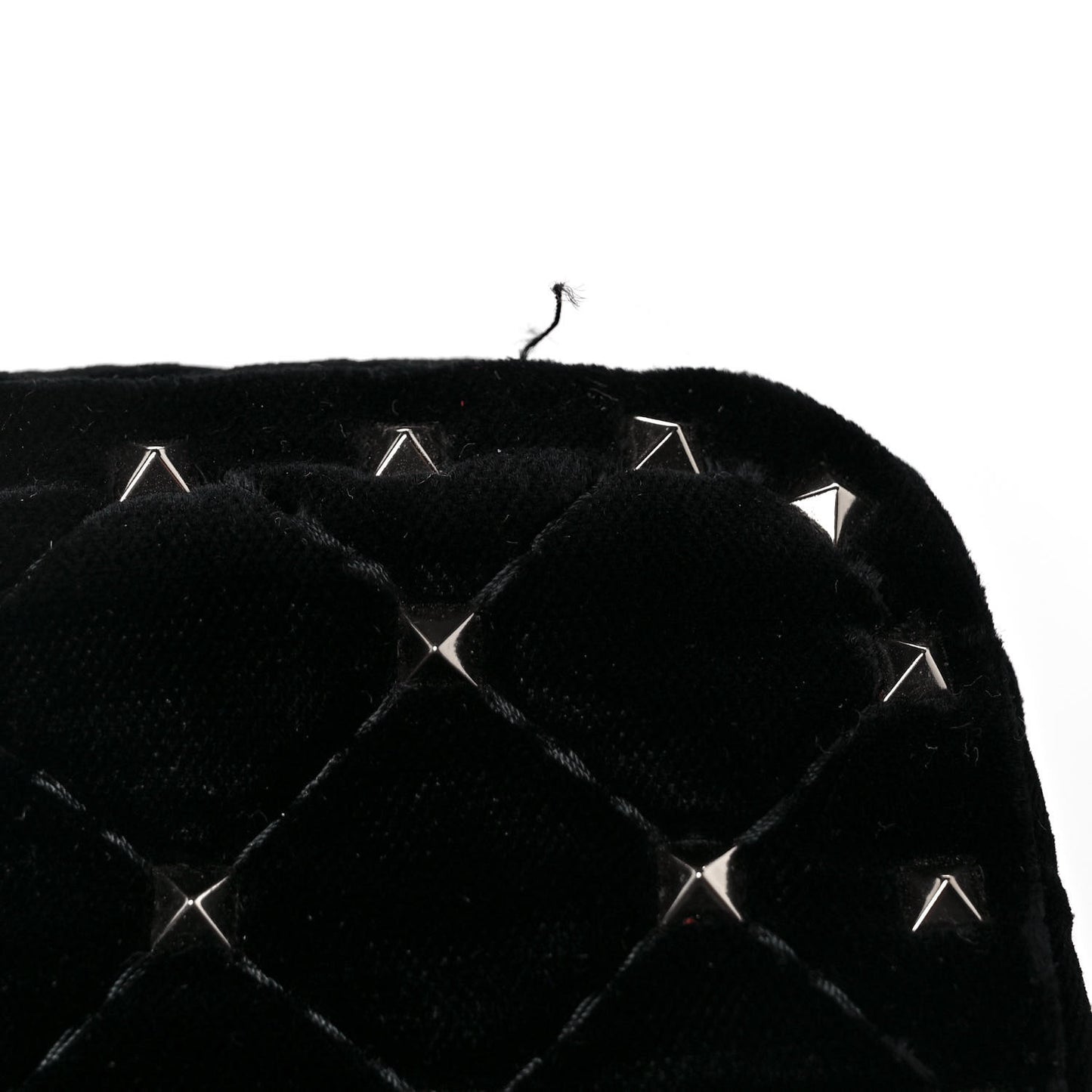 Velvet Medium Rockstud Spike Shoulder Bag Black