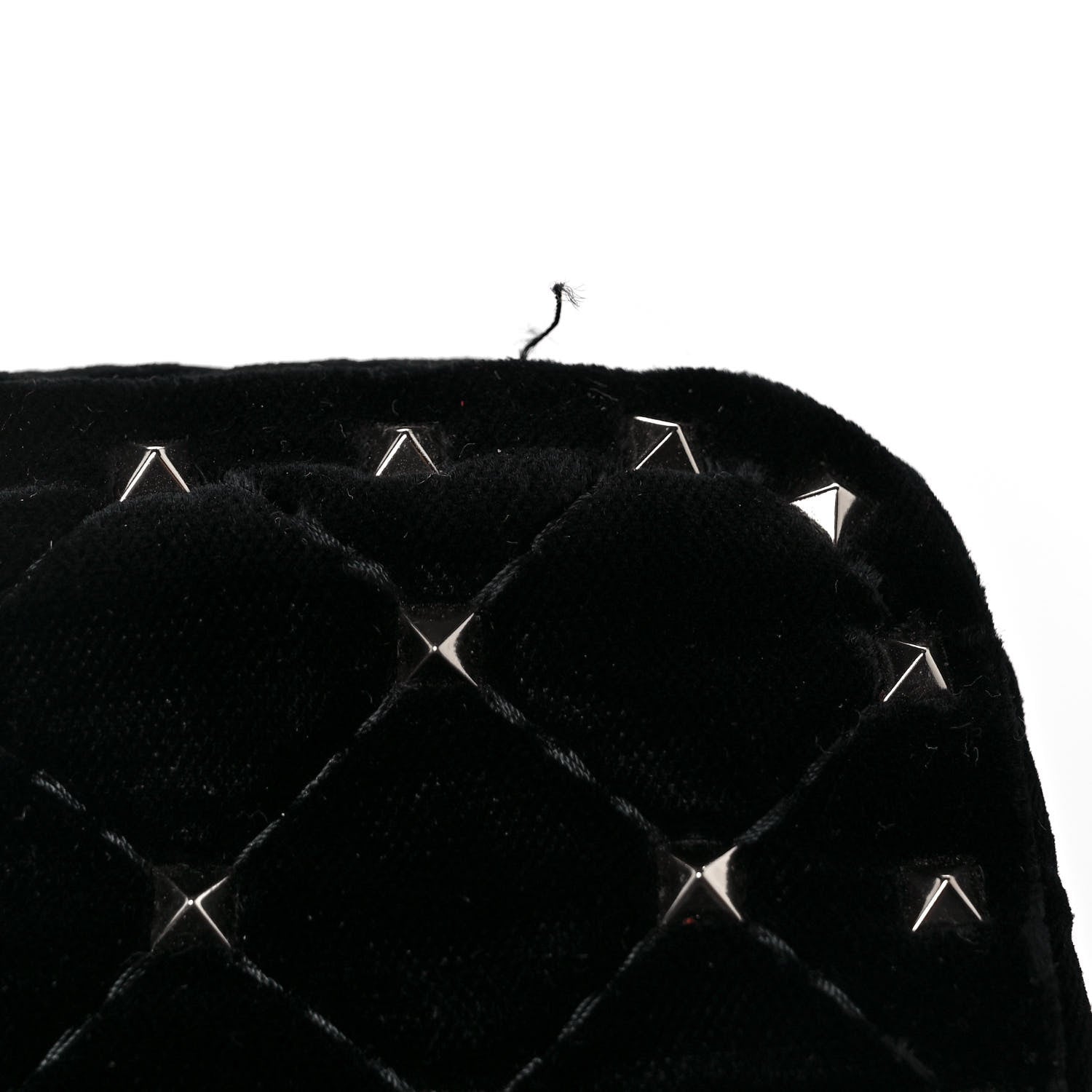 Valentino Garavani Velvet Medium Rockstud Spike Shoulder Bag Black 8 of 8