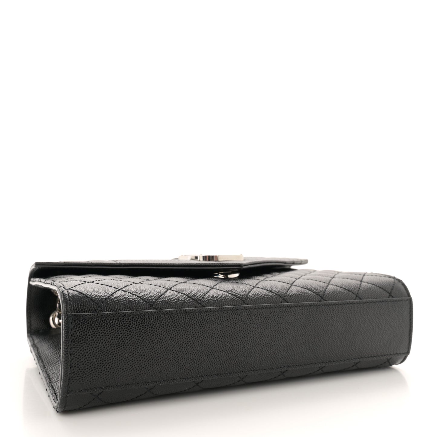 Grain De Poudre Textured Mixed Matelasse Triquilt Medium Monogram Satchel Black