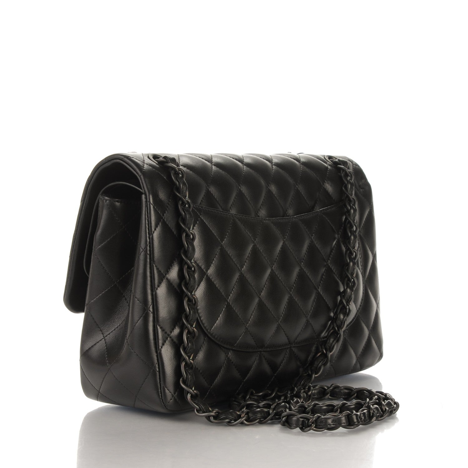 Chanel Lambskin Quilted Jumbo Double Flap So Black 3 of 9