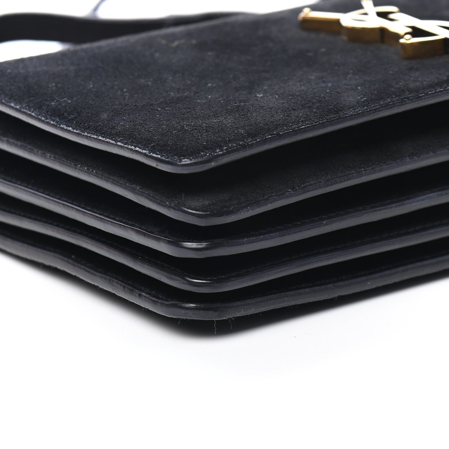 Suede Monogram Small Dylan Shoulder Bag Black