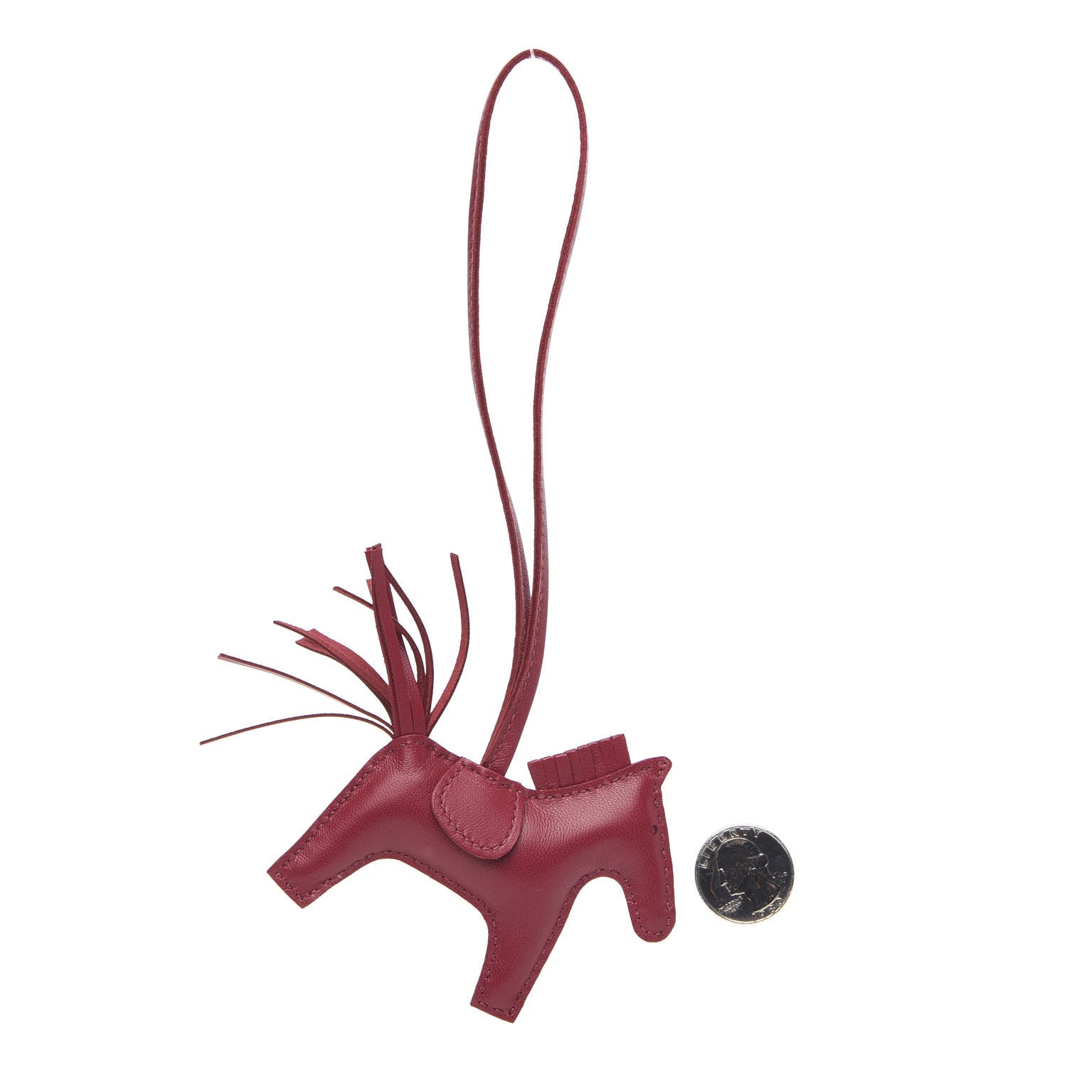 Hermes Milo Lambskin Grigri Rodeo Horse Bag Charm PM Rubis 2 of 4
