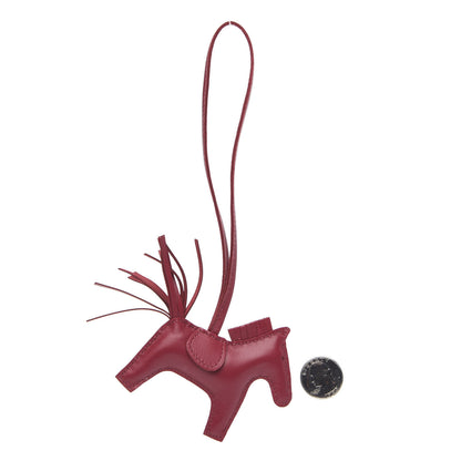Hermes Milo Lambskin Grigri Rodeo Horse Bag Charm PM Rubis 2 of 4