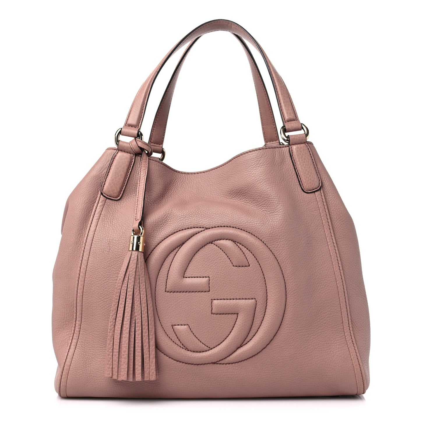 Pebbled Calfskin Medium Soho Shoulder Bag Dark Cipria