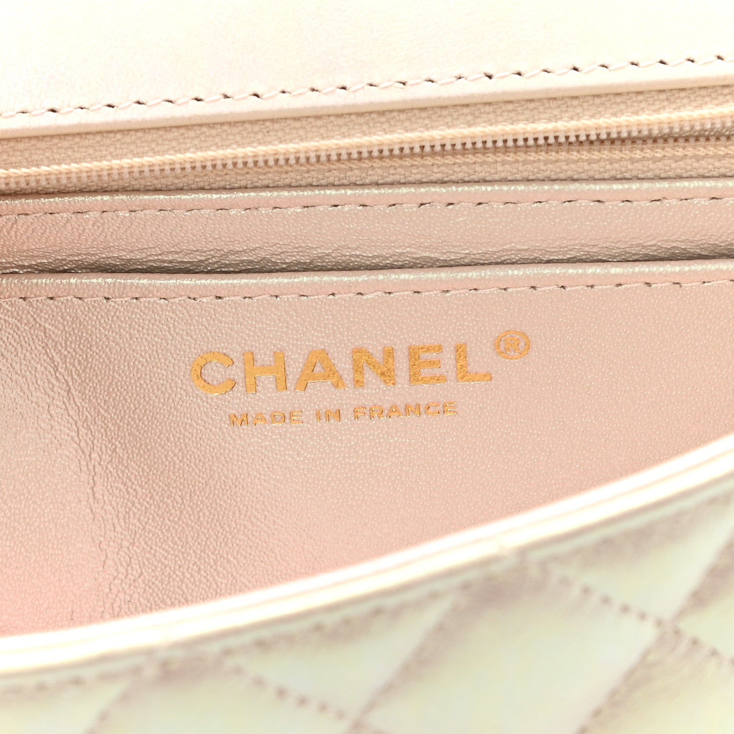 Chanel Iridescent Lambskin Quilted Mini Rectangular Flap Ivory 6 of 10