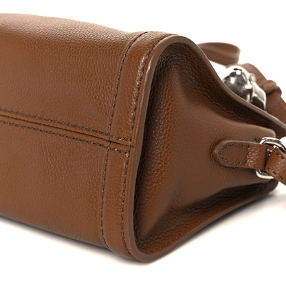Alexander McQueen Pebbled Calfskin Mini Skull Padlock Zip Around Tote Brown 10 of 10