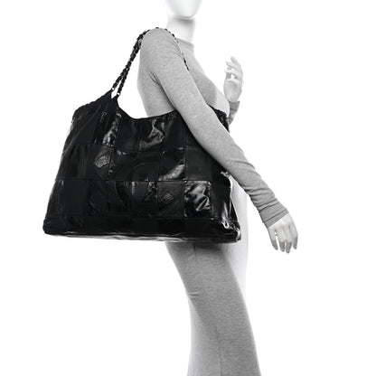 Chanel Patent Patchwork Brooklyn Tote Black 3 of 14