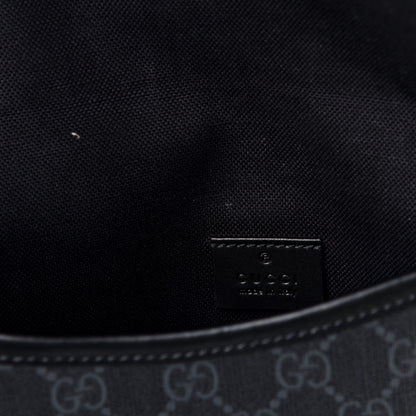 Gucci GG Supreme Monogram Web Medium Messenger Bag Black Grey 7 of 7