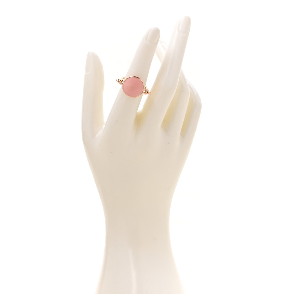 18K Rose Gold Pink Chalcedony Ex-Libris Ring 52 6