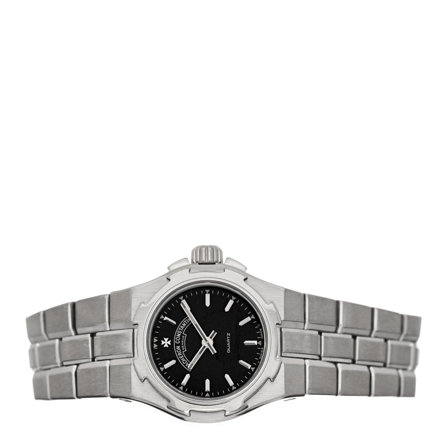 Stainless Steel 24.5mm Overseas Quartz Watch Black 16050