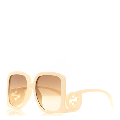 Gucci Acetate Rectangle Frame Sunglasses GG1326S White 1 of 8