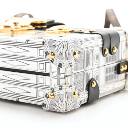 Louis Vuitton X FORNASETTI Calfskin Architettura Petite Malle White Black 9 of 9