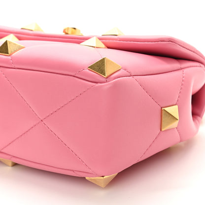 Valentino Garavani Nappa Medium Roman Stud Shoulder Bag Flamingo Pink 8 of 9
