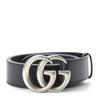 Gucci Textured Dollar Calfskin Nickel Double G 40mm Belt 85 34 Black 1 of 5