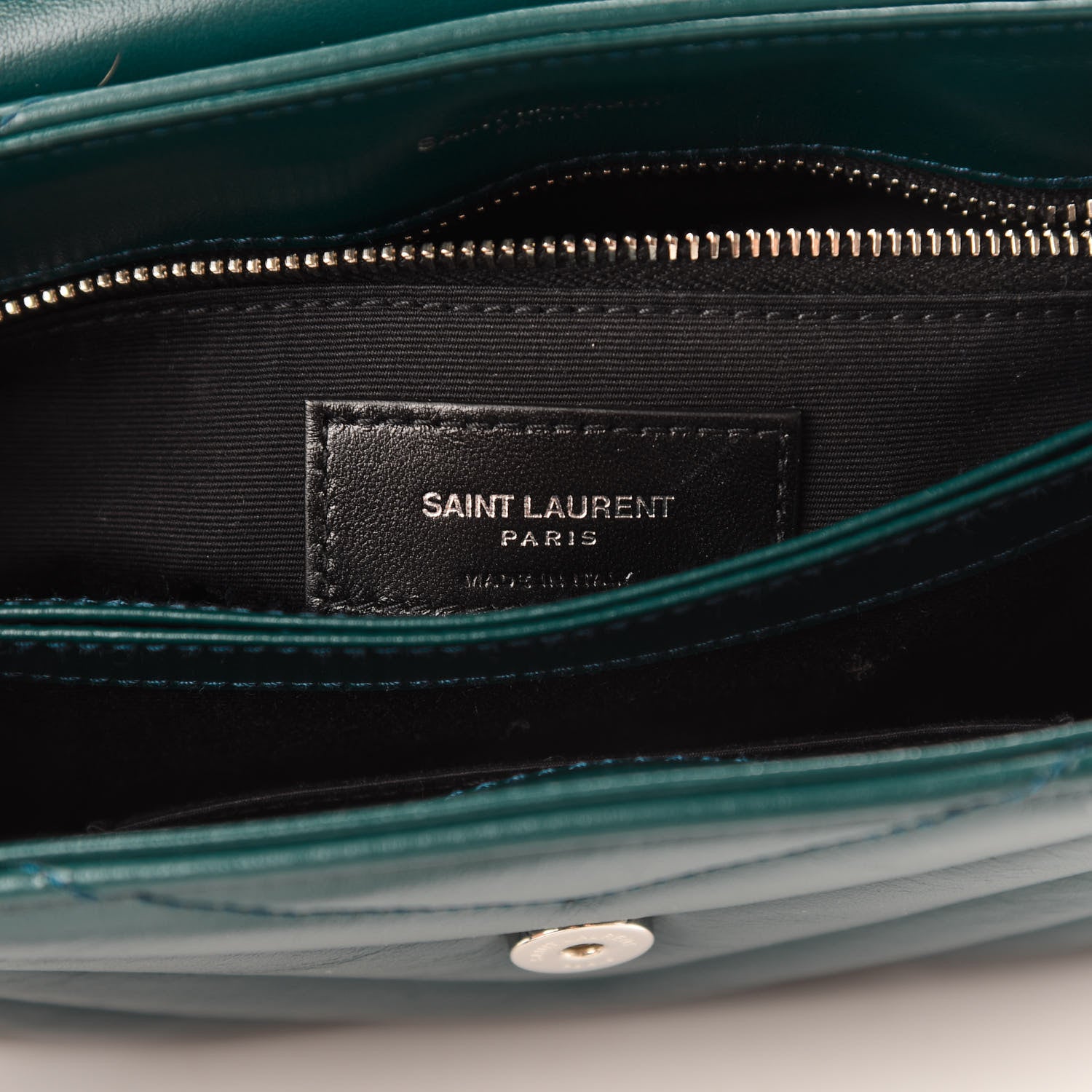 Saint Laurent Calfskin Y Quilted Monogram Toy Loulou Satchel Dark Turquoise 6 of 13