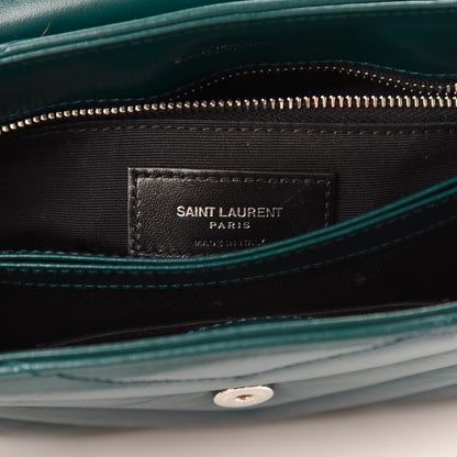 Saint Laurent Calfskin Y Quilted Monogram Toy Loulou Satchel Dark Turquoise 6 of 13