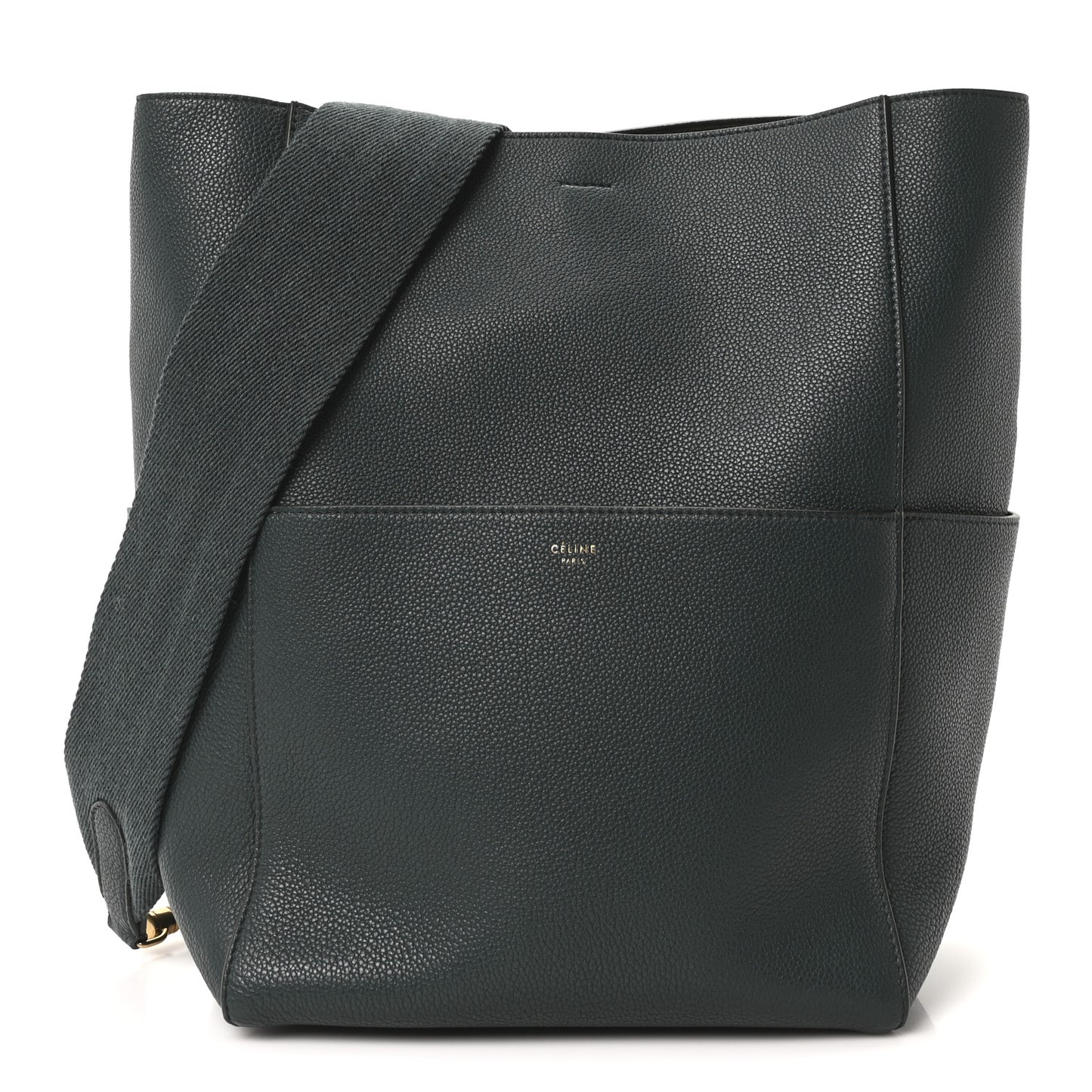 Soft Grained Calfskin Sangle Bucket Bag Amazone