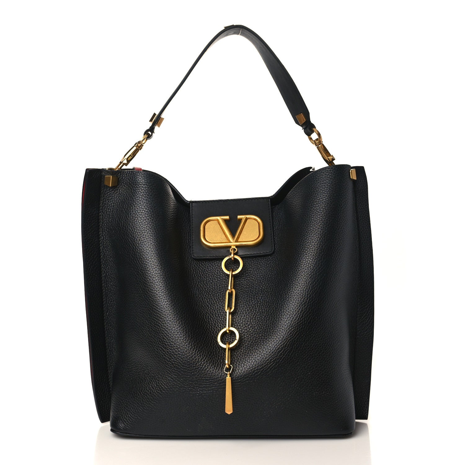 Valentino Garavani Grainy Calfskin Escape Hobo Bag Black 3 of 11