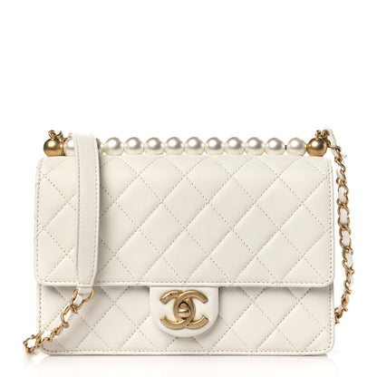 Chanel Lambskin Quilted Small Chic Pearls Flap White 1 of 9