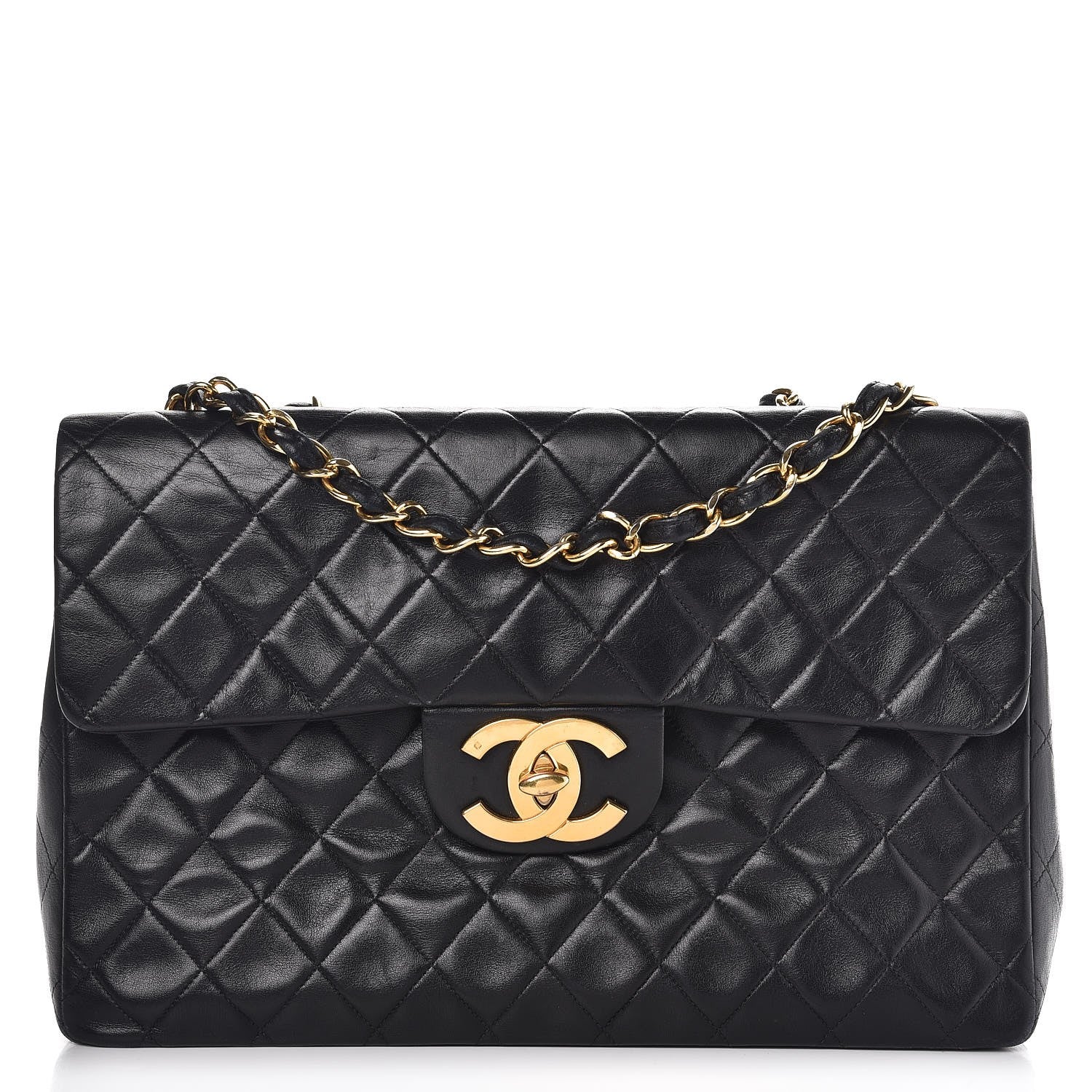 Chanel Lambskin Quilted XL Jumbo Single Flap Black 1 of 14