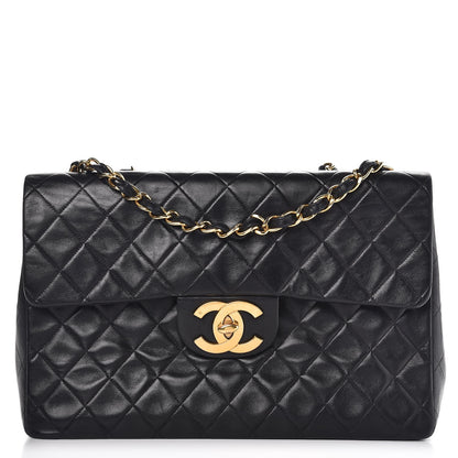 Chanel Lambskin Quilted XL Jumbo Single Flap Black 1 of 14