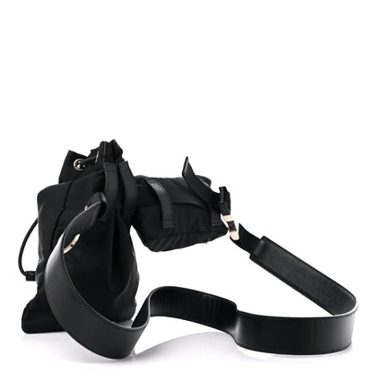 Prada Tessuto Nylon Pocket Drawstring Pouch Belt 100 40 Black 3 of 15