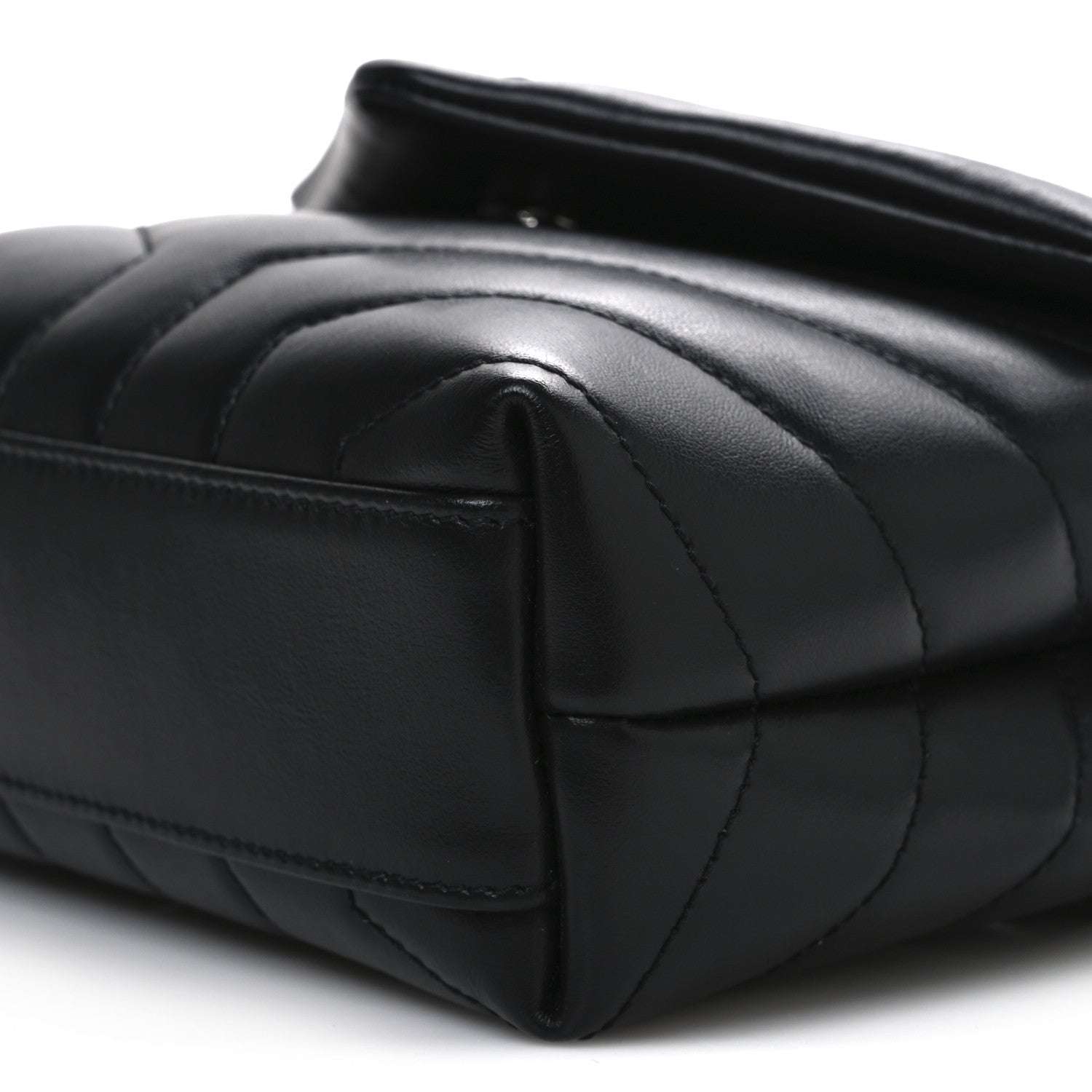 Saint Laurent Calfskin Y Quilted Monogram Monochrome Toy Loulou Crossbody Bag Black 11 of 13