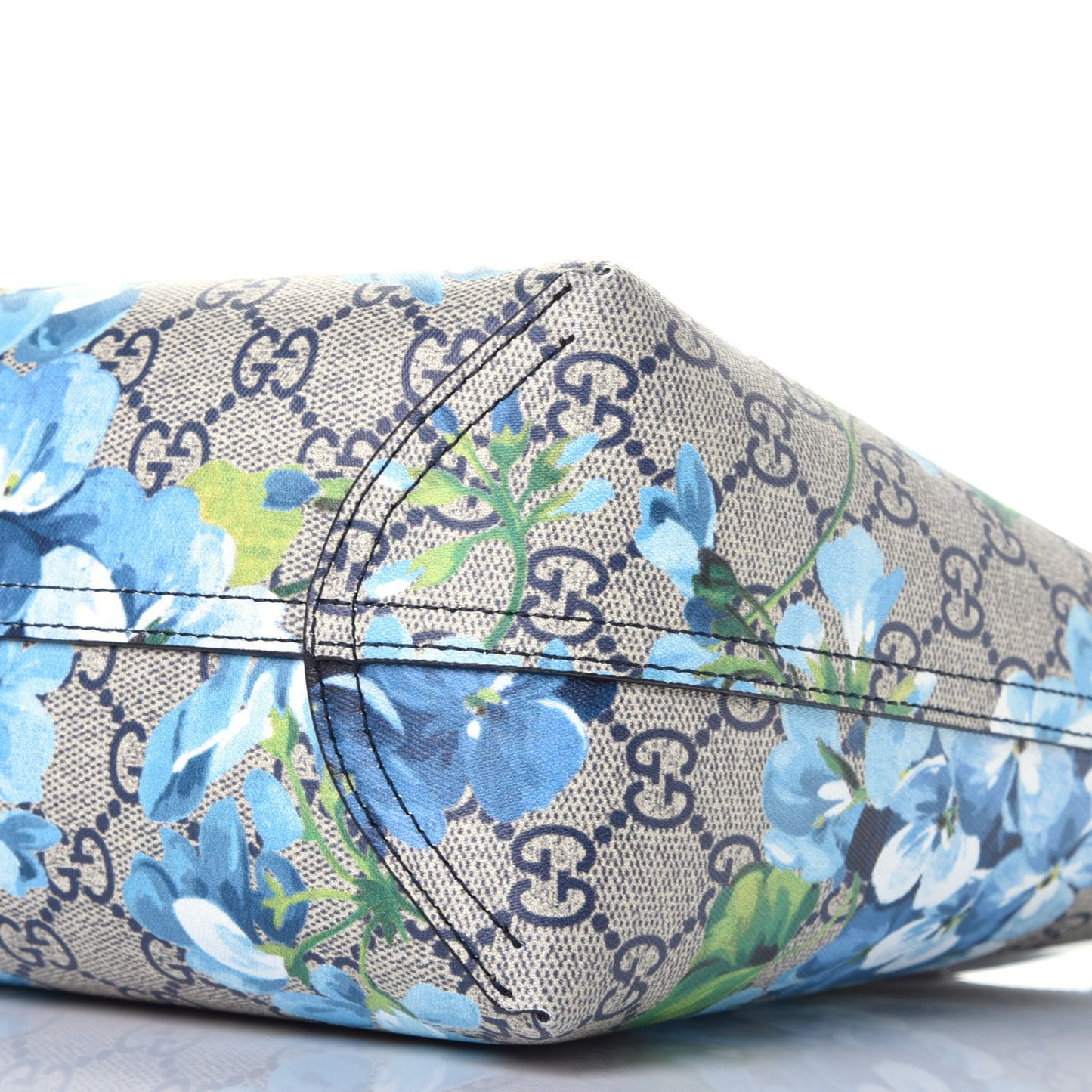 GG Supreme Monogram Blooms Small Reversible Tote Beige Blue Navy