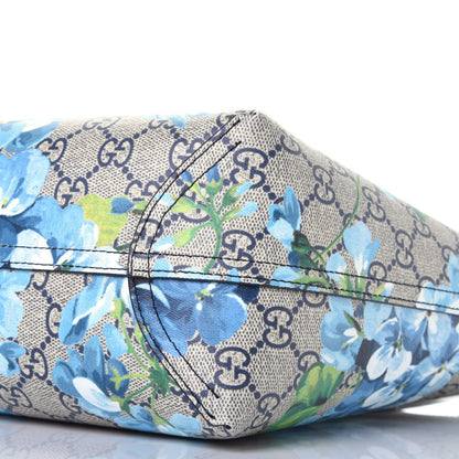Gucci GG Supreme Monogram Blooms Small Reversible Tote Beige Blue Navy 27 of 30