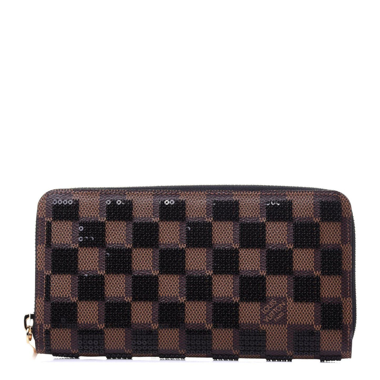 Damier Paillettes Zippy Wallet Black