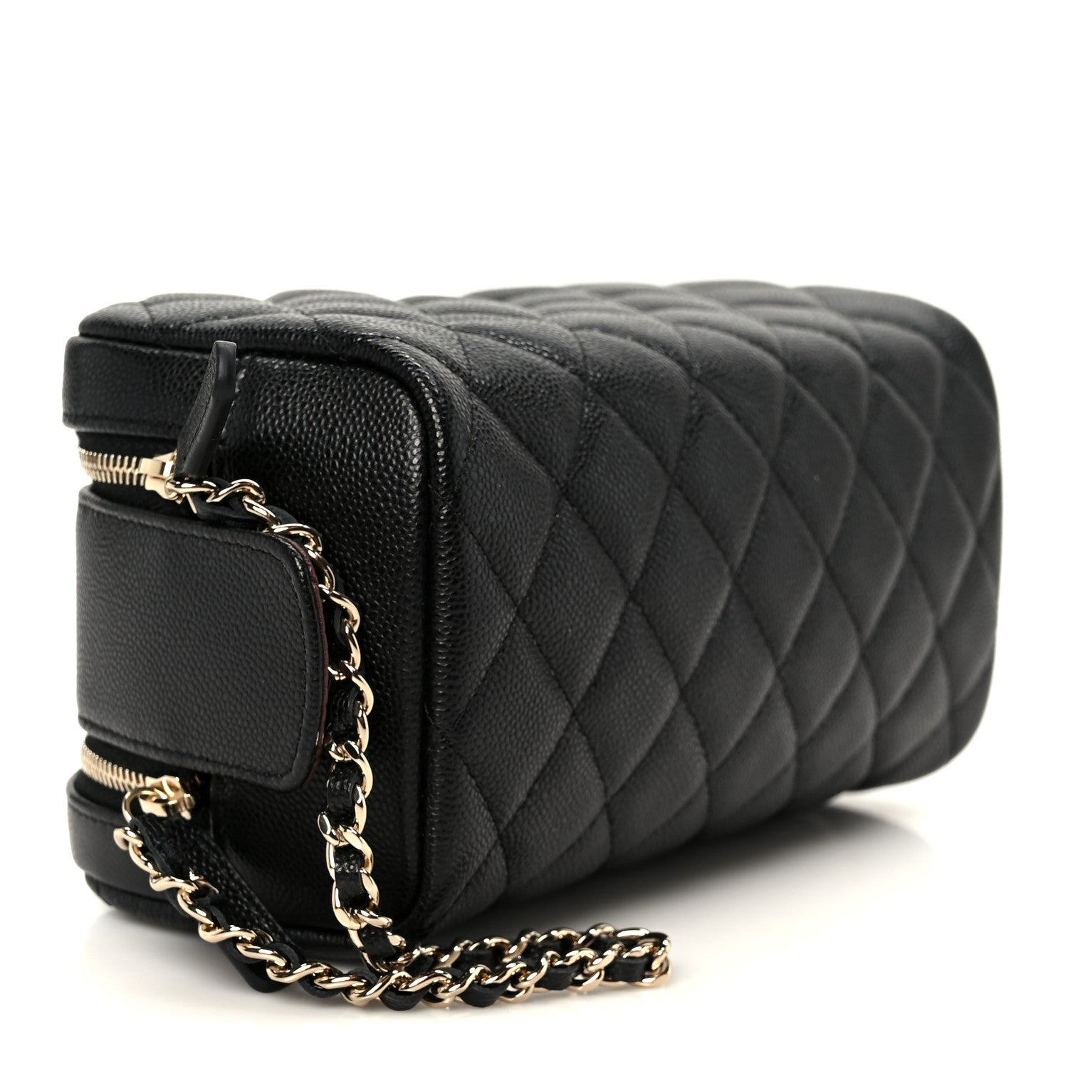 Chanel Caviar Quilted Toiletry Case With Chain Black 4 of 9