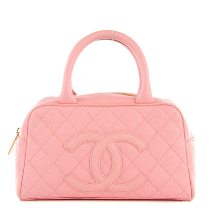 Chanel Caviar Quilted Small Bowler Pink 1 of 12